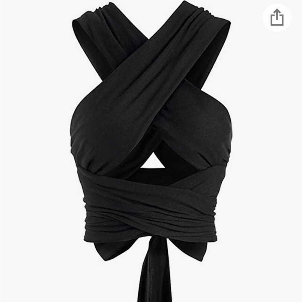 Wrapped criss cross halter top